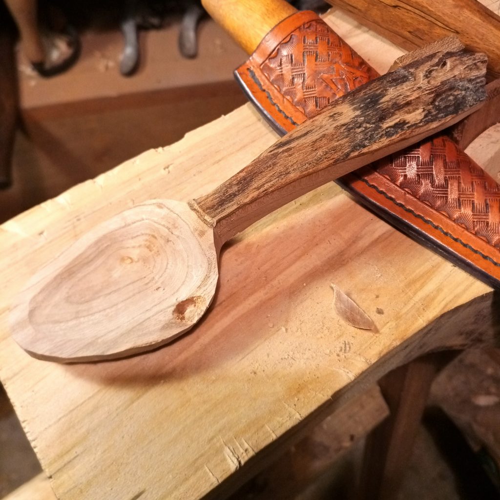 A fault found late on in the spoon carving process producing a defect