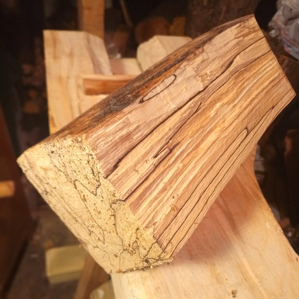 A block of spalted Beech