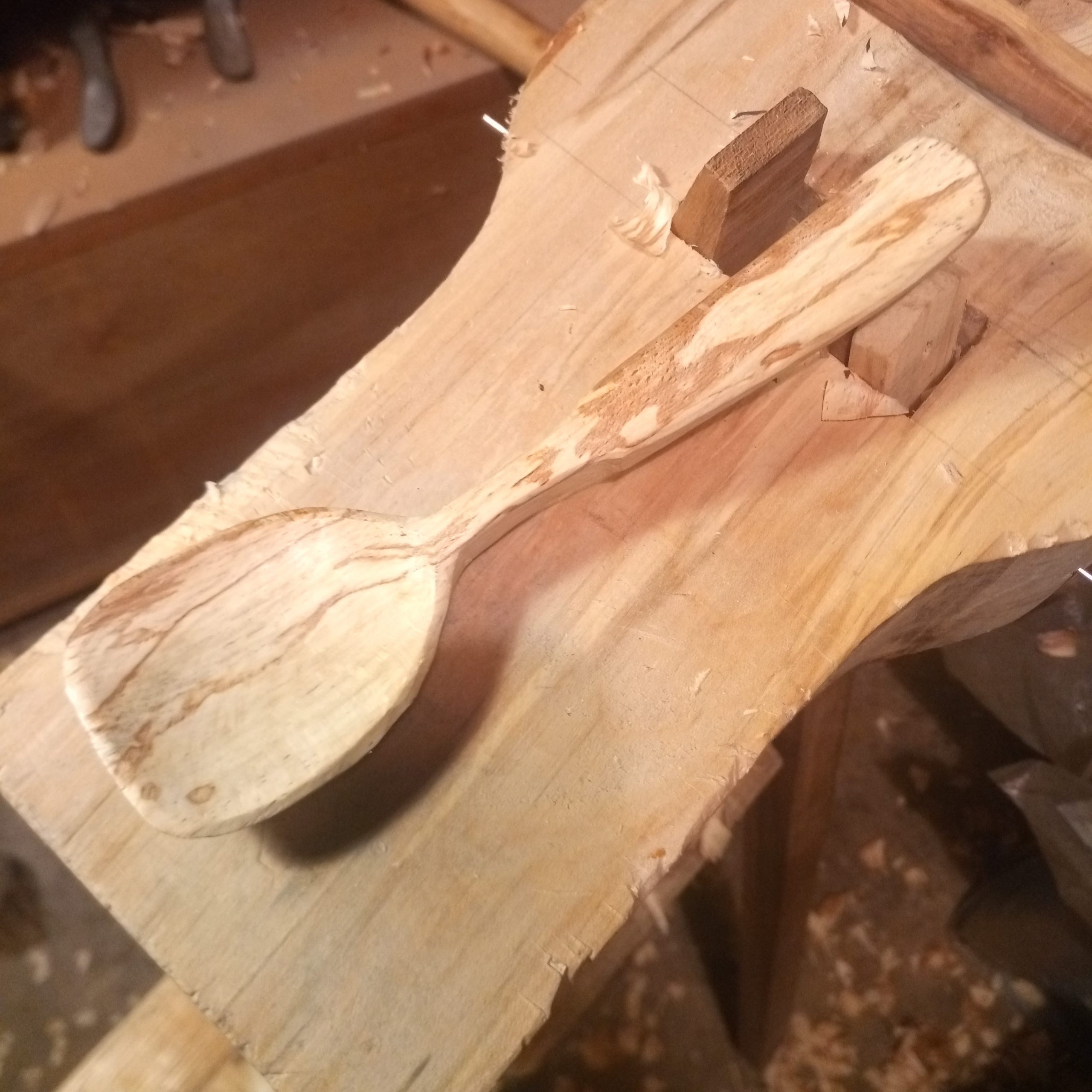 A Spalted Beech bushcraft spoon
