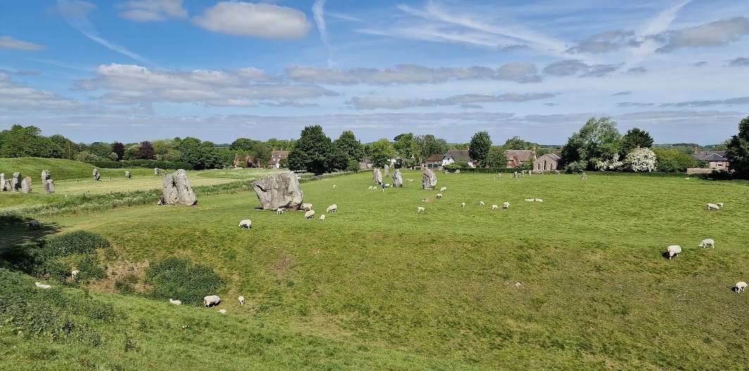 A view of Avebury Stone Circle on a summers morning